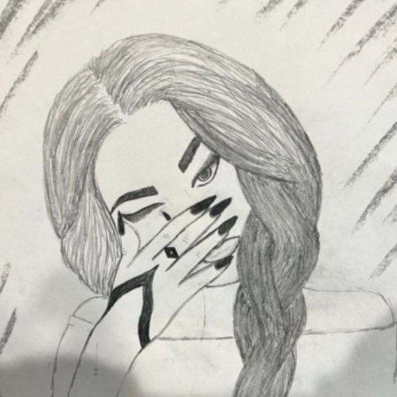 Freehand Sketch of Woman Crying - Picture 4 of 6